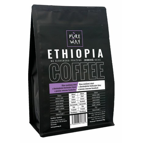 Ethiopia odrodová káva zrnková Pureway 200g (2)