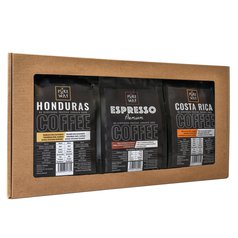 Darčekový set zrnkových odrodových káv 3 x 200g Honduras, Costa Rica, Espresso